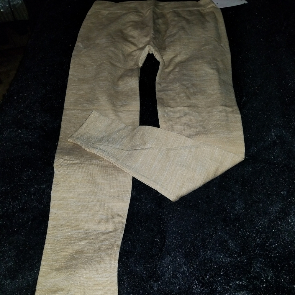 Plus Size tan/white Stretch Leggings